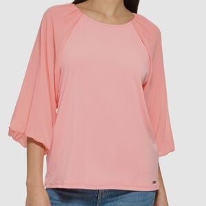 NWT Calvin Klein chiffon sleeve blousse